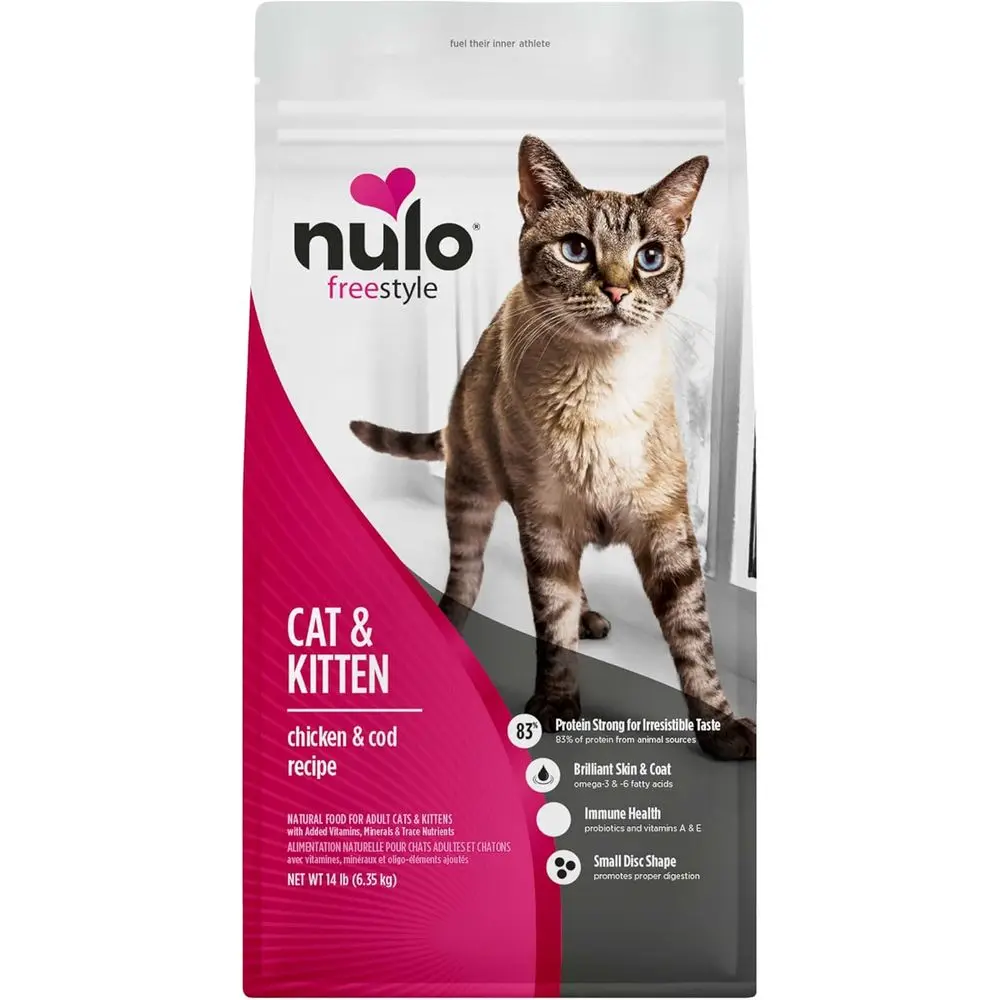 

Сухой корм для кошек с высоким содержанием белка – беззерновой, с курицей и треской, с таурином, 6,35 кг