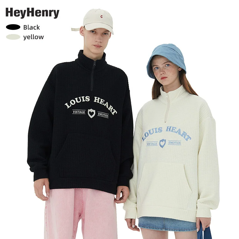 

Couples Matching Clothes For Teens Plush Thickened Couple Coat Versatile Loose Autumn/Winter Top Men's Women's Waffle Sweater