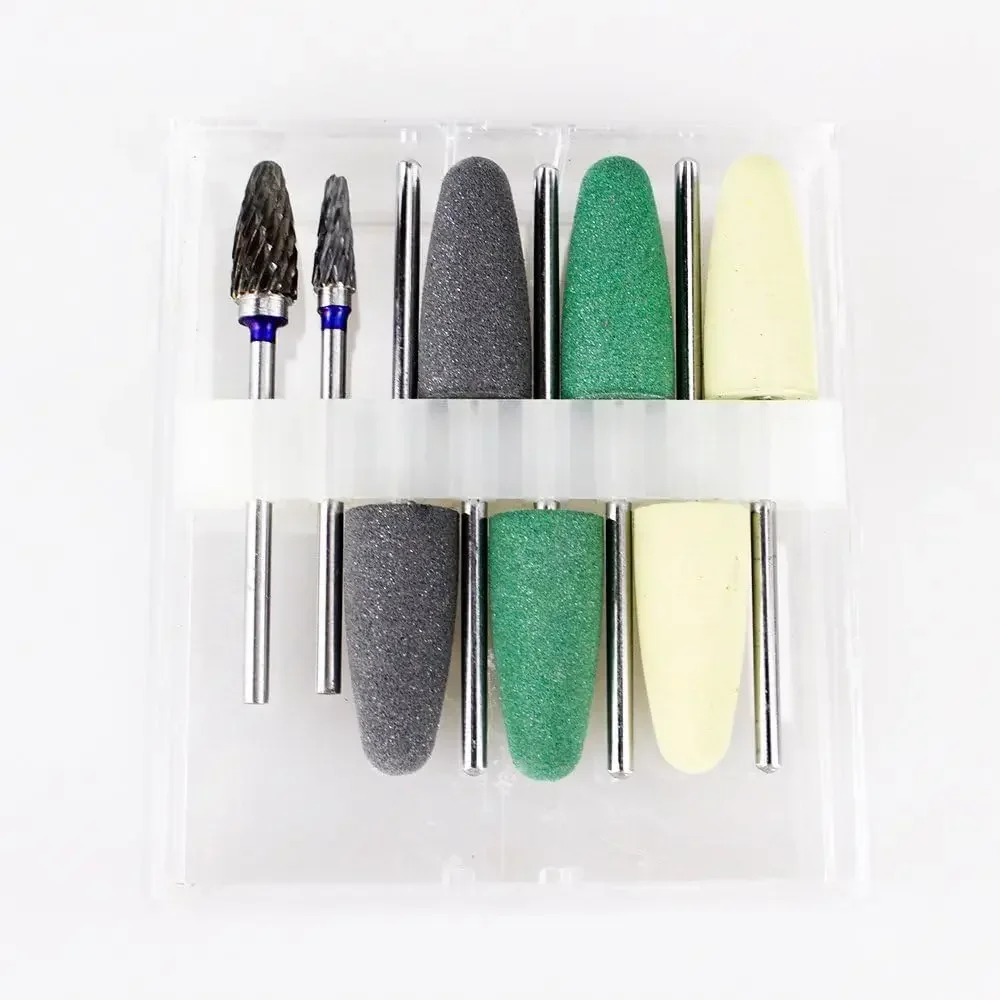 8pcs Resin Base Dental Polishing Burs Kits Rubber Polishers Burs Silicone Grinding Heads Set Dental Lab Tool