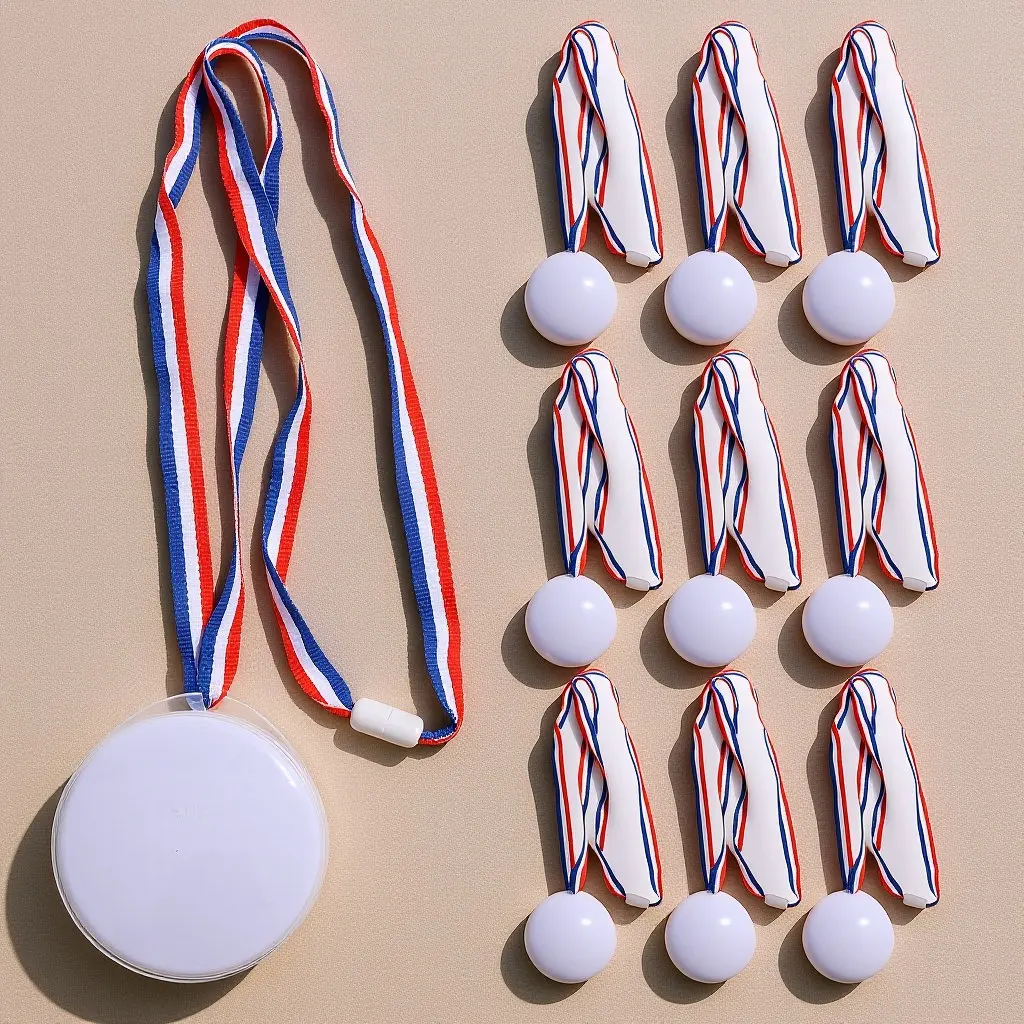 10 médailles d'encouragement vierges pour la compétition, les sports, les jeux de fête, les récompenses en classe, accessoires décoratifs de trophées
