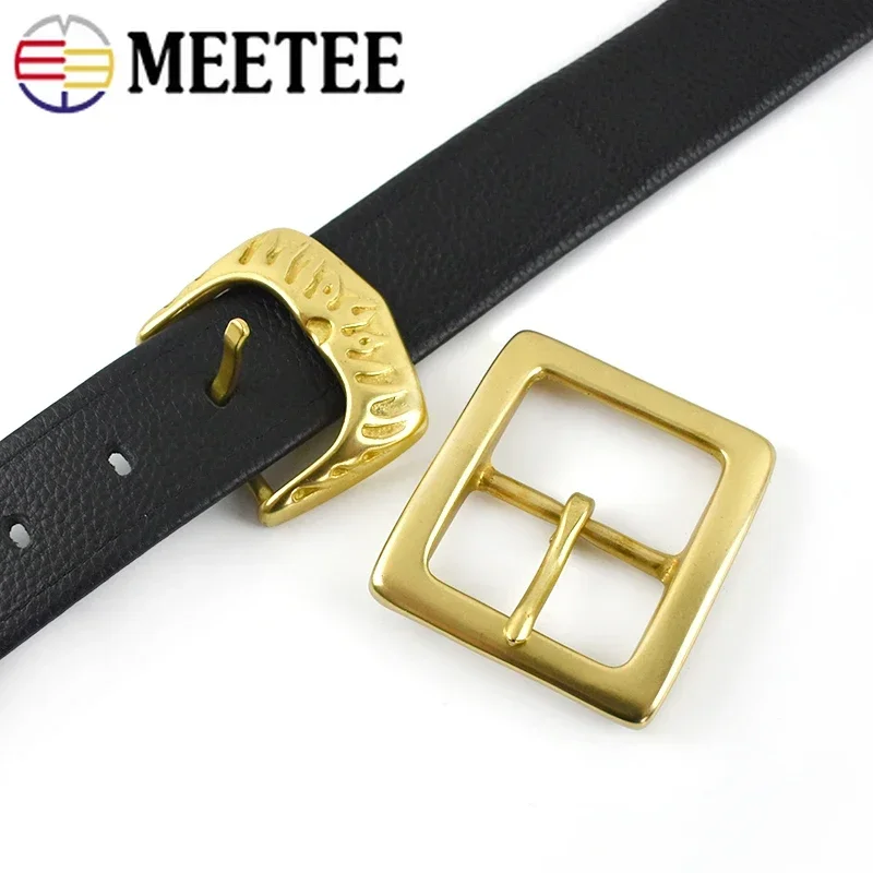 1Pc Meetee 45mm Solid Brass Belt Buckle Copper Pin Buckles Head for 4.3-4.4cm Belts DIY Jeans Clothe Decoration Accessories