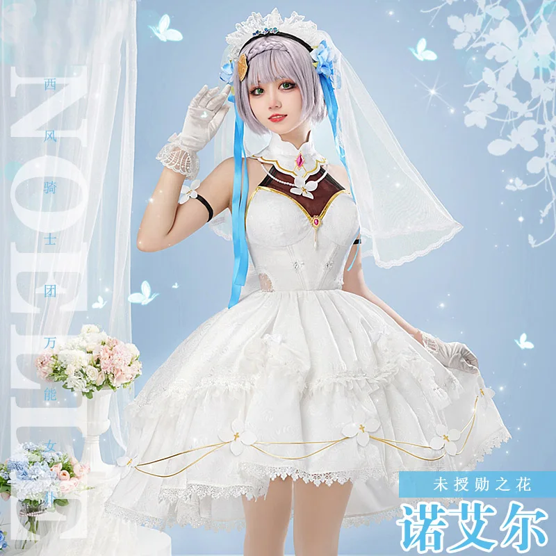 COS-HoHo Genshin Impact Noelle Flower Wedding Game Suit Elegant Dress Uniform Cosplay Costume Halloween Party Outfit Women