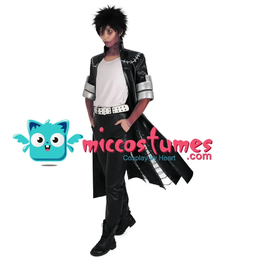 MICCOSTUMES Men\'s Full Set Dabi Cosplay Costume Jacket Shirt Pants Belt Halloween Cosplay Costumes