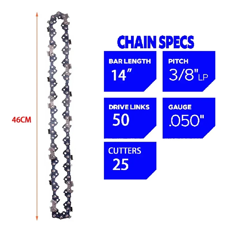 14 Inch Electric Chainsaw 50 Drive Links 25 Cutter 3/8