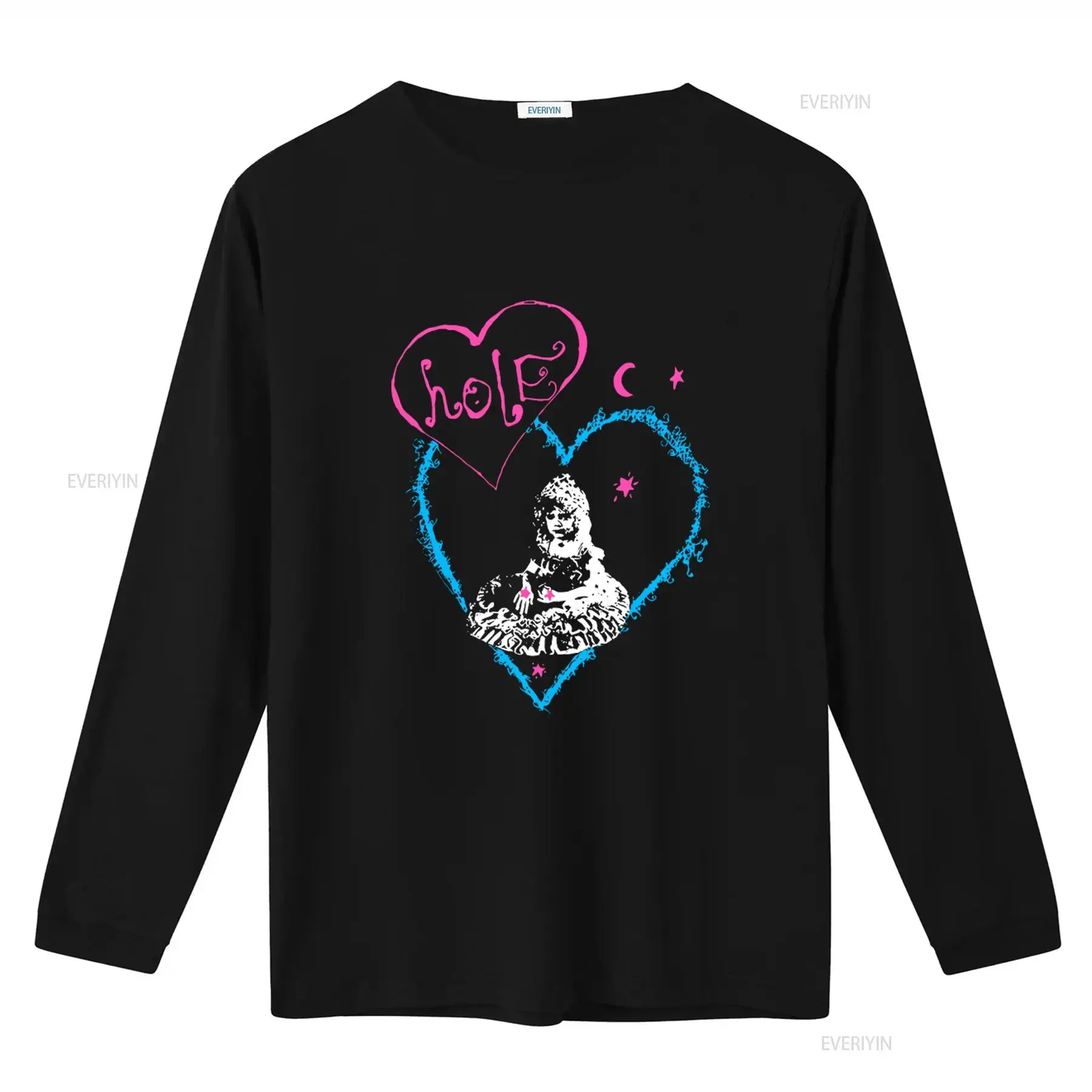 Hole Band Courtney Love Inspired T Shirt Pretty On The Inside Design with Heart Moon Stars Print Perfect for Rock Fans vintage