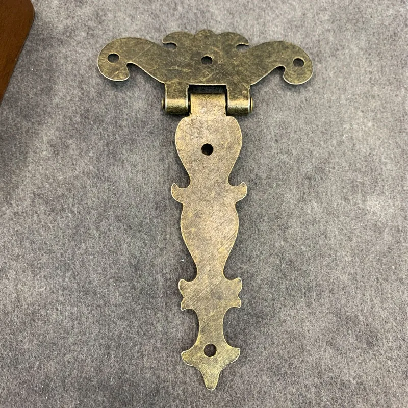 2pcs Cabinet Door Butt Hinges Zinealloy Vintage Brass Plated Large Hinge for Jewelry Wooden Box Decorative Furniture Accessories