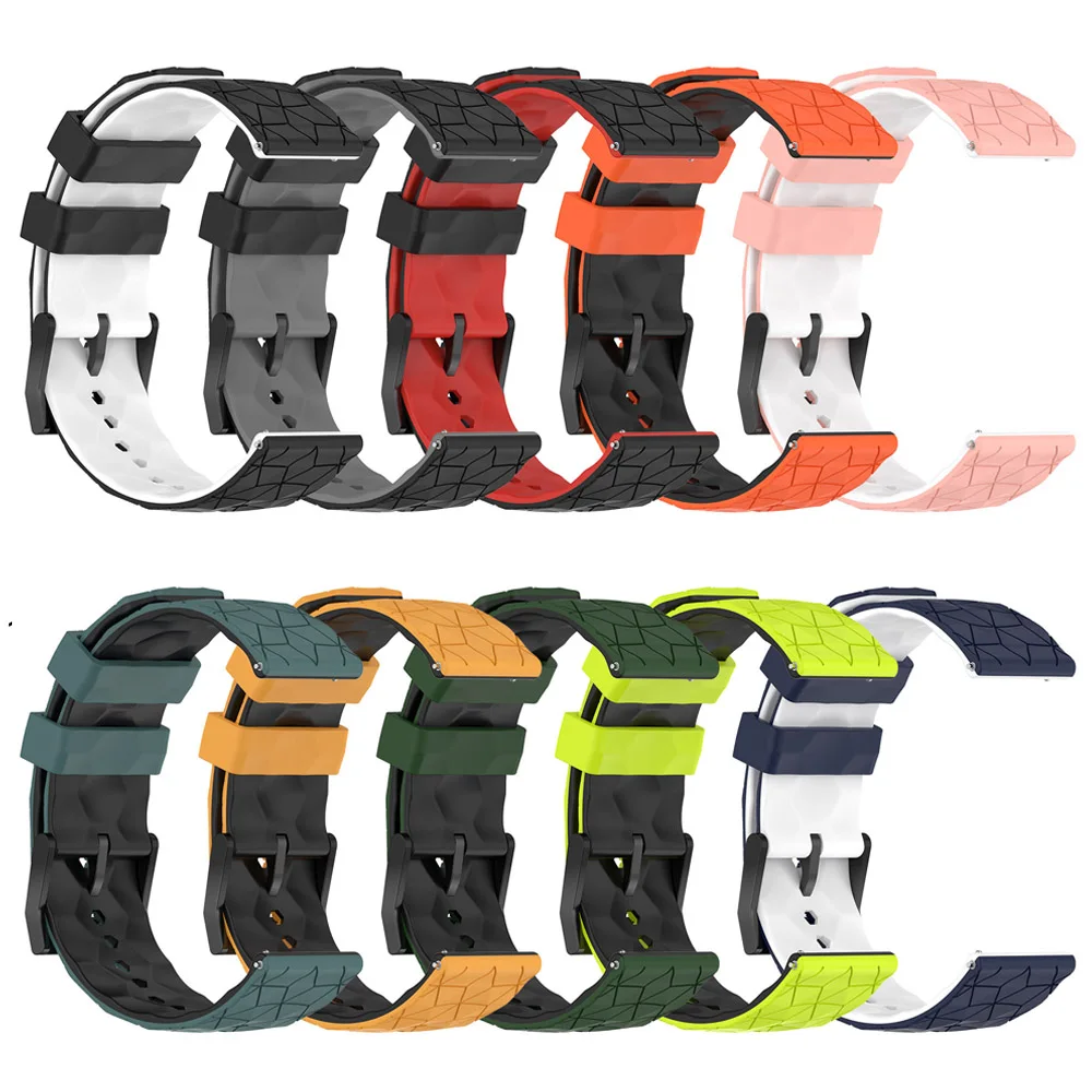 20mm 22mm Two-Tone Football Printed Sport Silicone Band For SUUNTO 9 PEAK PRO /5 PEAK /SUUNTO RACE VERTICAL Watch Strap Bracelet