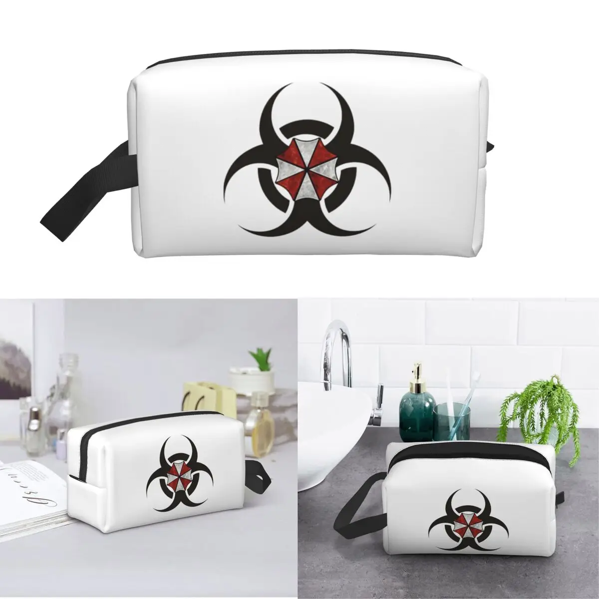 Umbrellas Biohazard Countermeasure Makeup Bag Cosmetic Organizer Storage Dopp Kit Toiletry Cosmetic Bag for Women Beauty Travel