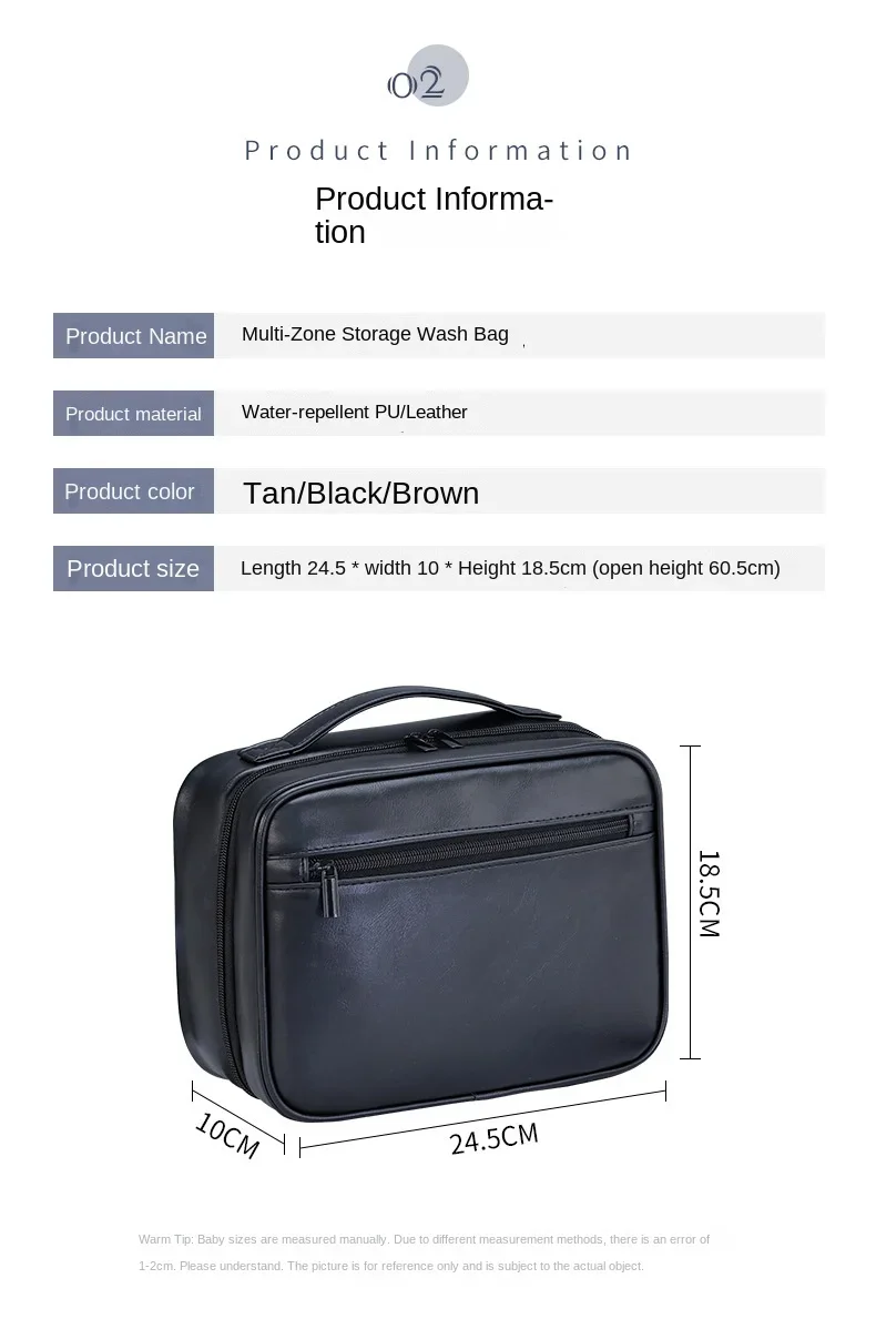 Kosmetiktaschen für Herren, Reiseutensilien, Kosmetik-Organizer, faltbar, zum Aufhängen, Aufbewahrungstasche, transparent, wasserdicht, Luxus-Make-up-Tasche – Detail 6