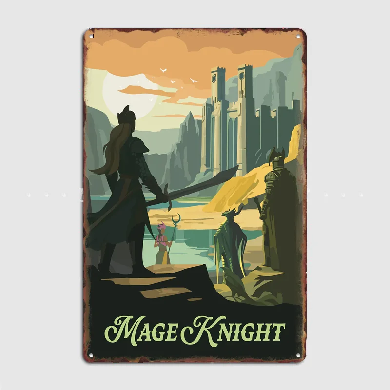 Póster inspirado en el juego de mesa Mage Knight, cartel metálico vintage para pub, decoración de pared interior para dormitorio, decoración de habitación