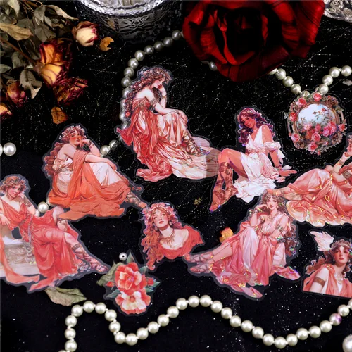 Imagen 2 del producto 10 uds/1 lote de pegatinas de papelería Kawaii, pegatinas decorativas para diario móvil, pegatinas artesanales DIY para álbum de recortes