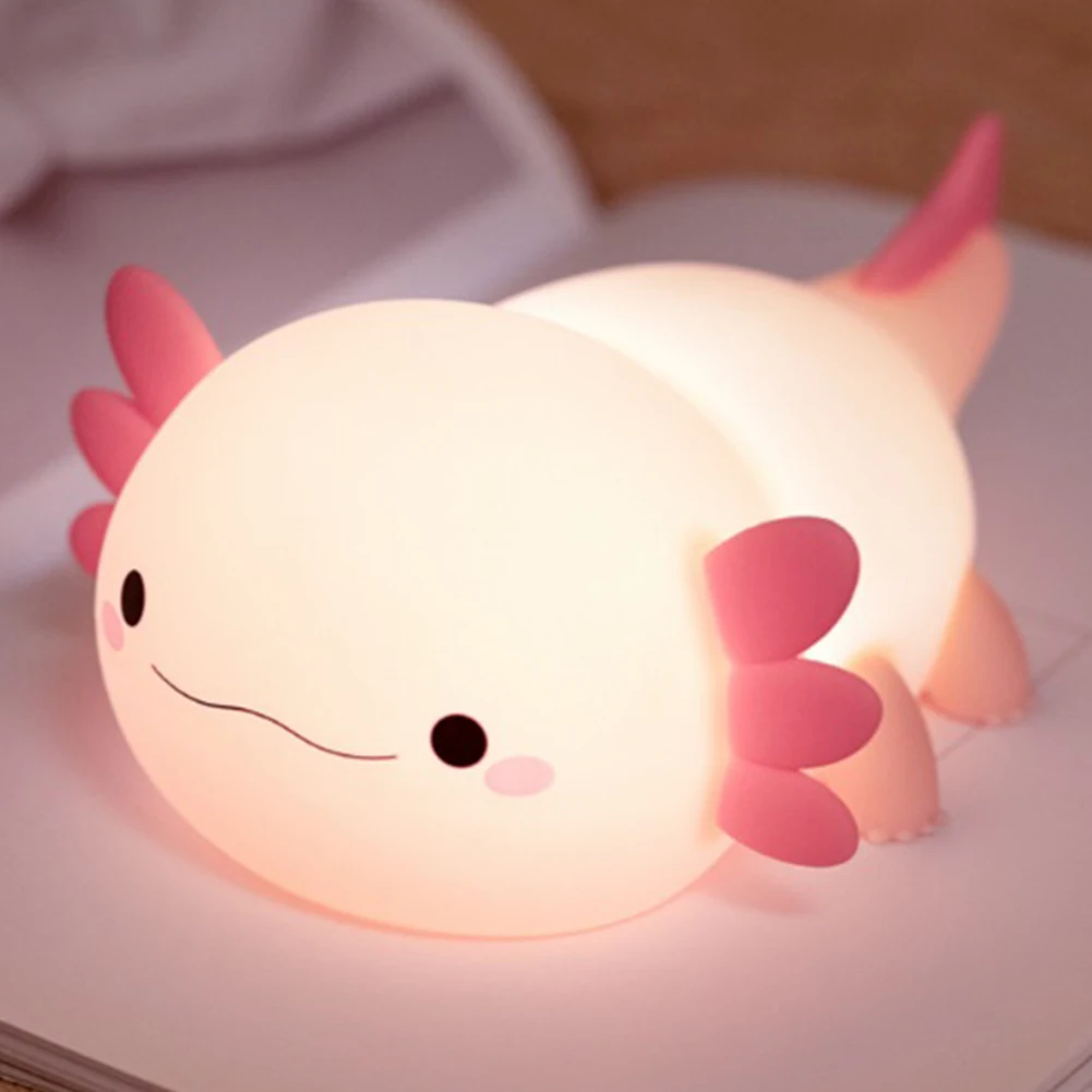 

Ночник Axolotl, силиконовая лампа для детской комнаты с питанием от USB, прикроватная лампа с сенсорным управлением, ночники для грудного вскармливания