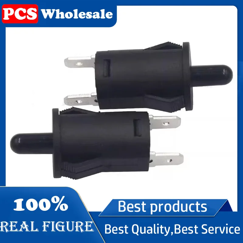 2PCS All black button switch door lock door control refrigerator door switch PBS-29B push on Push off button reset switch