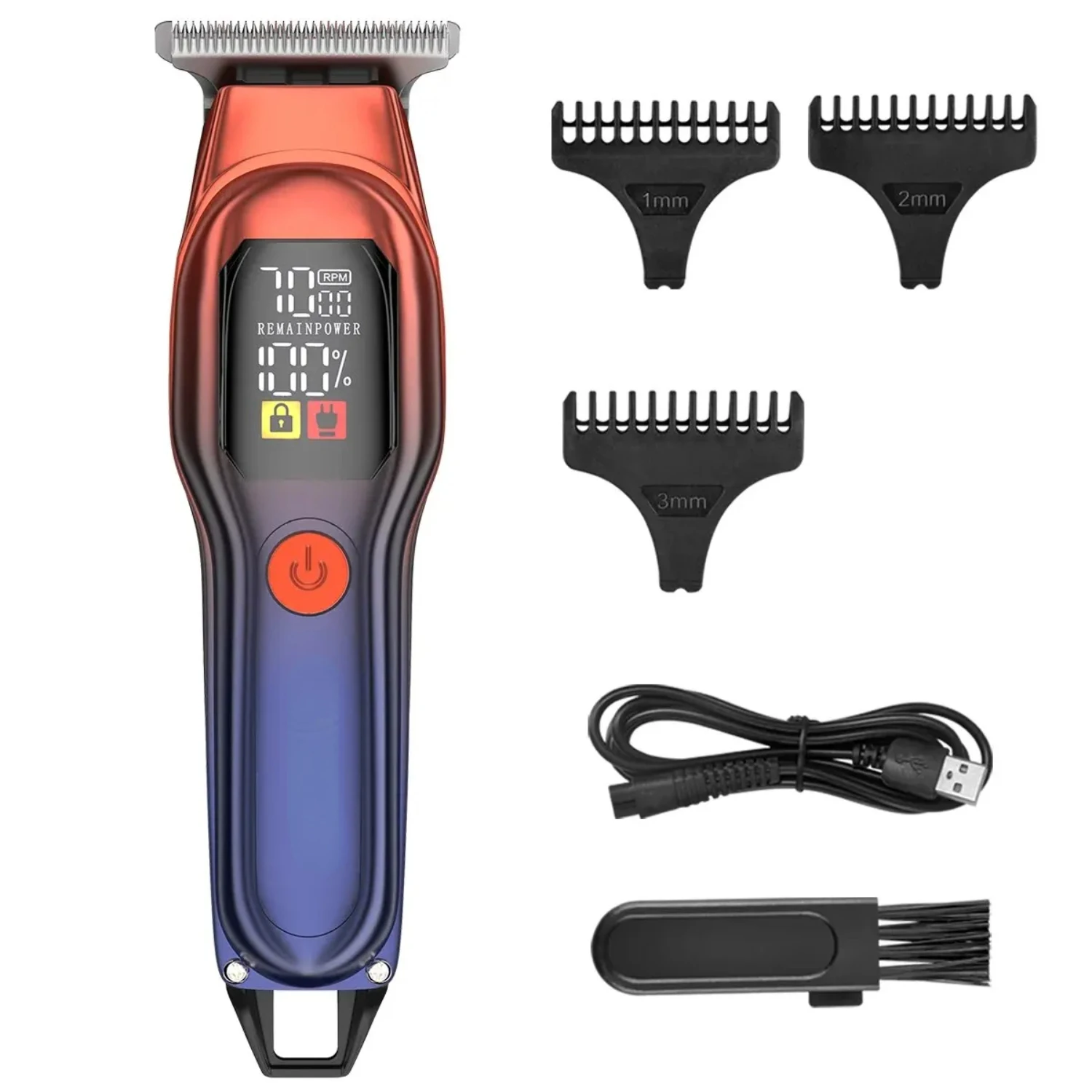 KK-A2 Rechargeable Professional Hair Clippers,Low Noise Clippers with Auxiliary Light Trimmer Kit