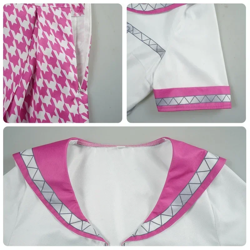 CosplayKujikawa Rise disfraz de Cosplay con perruque pour femme, robe de danse rose pour fille, Halloween