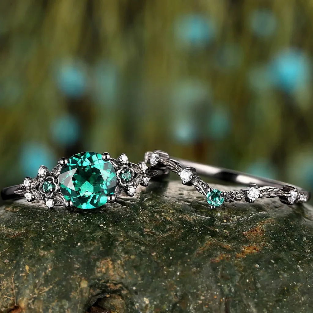 خاتم زركونيا مكعب زمردي مرصع باللون الأسود الفاخر، مجوهرات إكسسوارات نسائية كلاسيكية مبتكرة لحفلات الزفاف الجديدة المبهرة