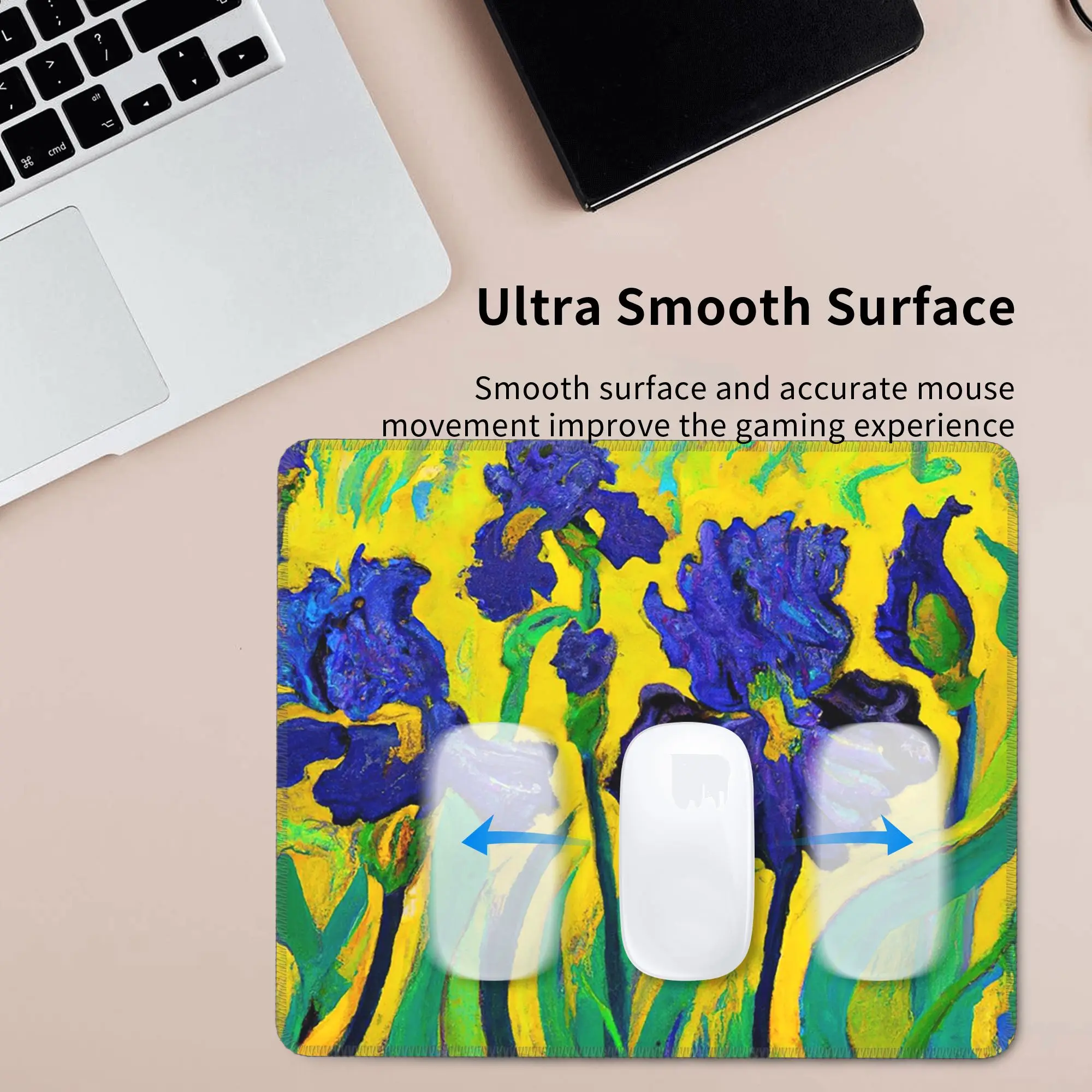 Van Gogh Irises Oil Painting Art Mouse Pad Computer Keyboard Mouse Mat Gamer PC Laptop Desk Mat Office Accessories Table Mats