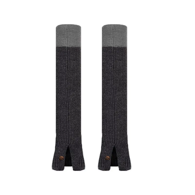 Split Button Color Splicing Autumn Winter Knitted Socks Women's Fashion Leg Cover Y2K Spice Pile Socks Gothic Lolita Leg Warmers