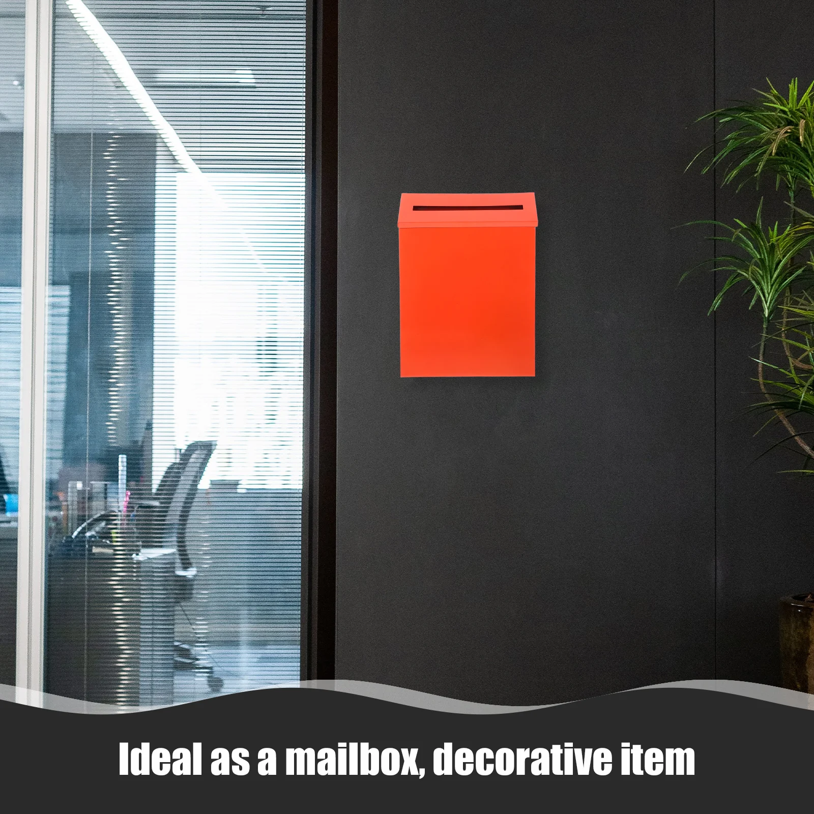 

Mini Decorative Mailbox Orange Iron Vintage Home Office Wall Suggestion Box Waterproof Metal Storage Farmhouse Style Ballot Box