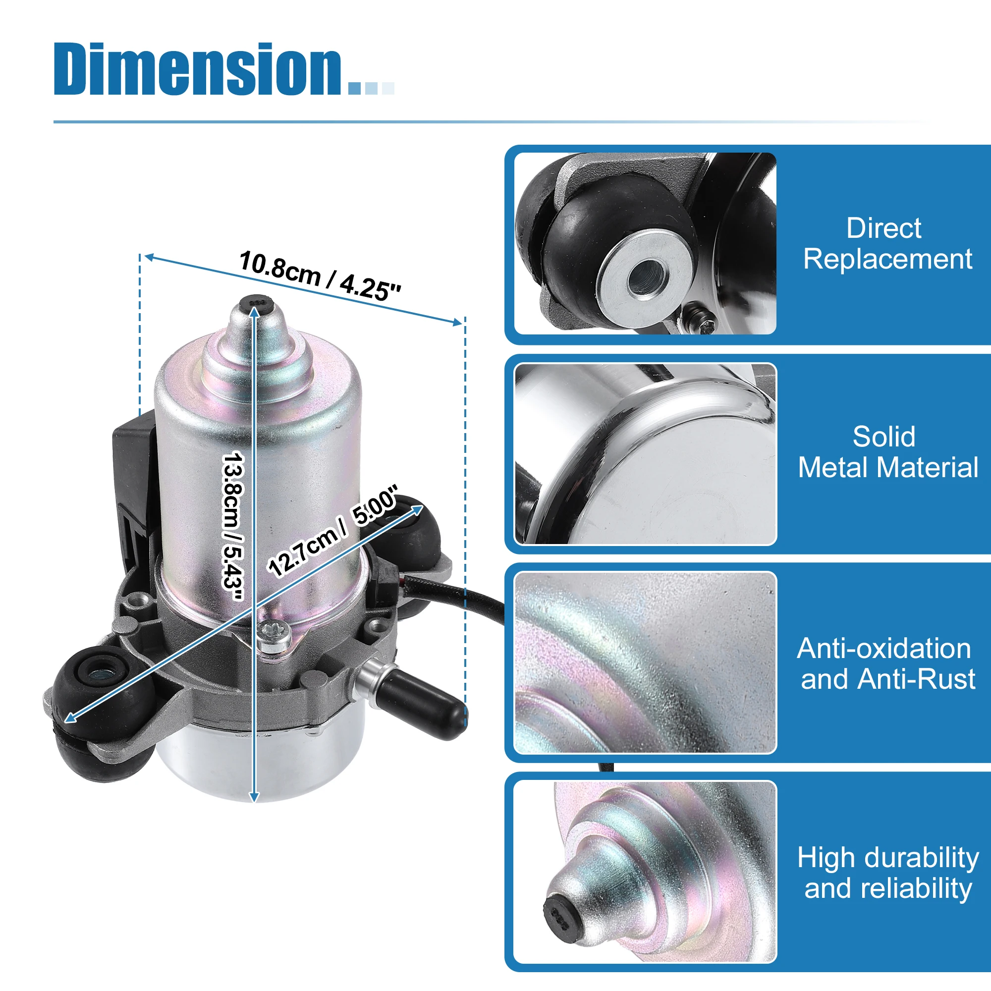 UXCELL Brake Vacuum Pump for Chevrolet Cruze Impala Malibu for Cadillac CTS XTS for Volvo C30 S40 C70 XC90 20804130 20939309