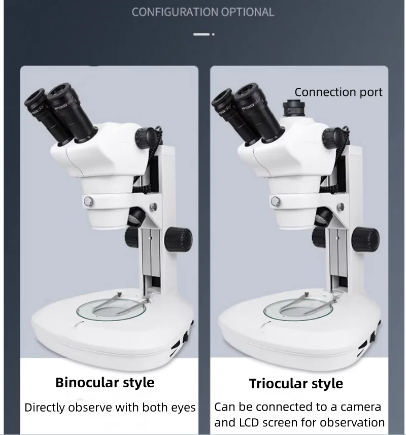 Continuous zoom stereoscopic microscope three eye microscope