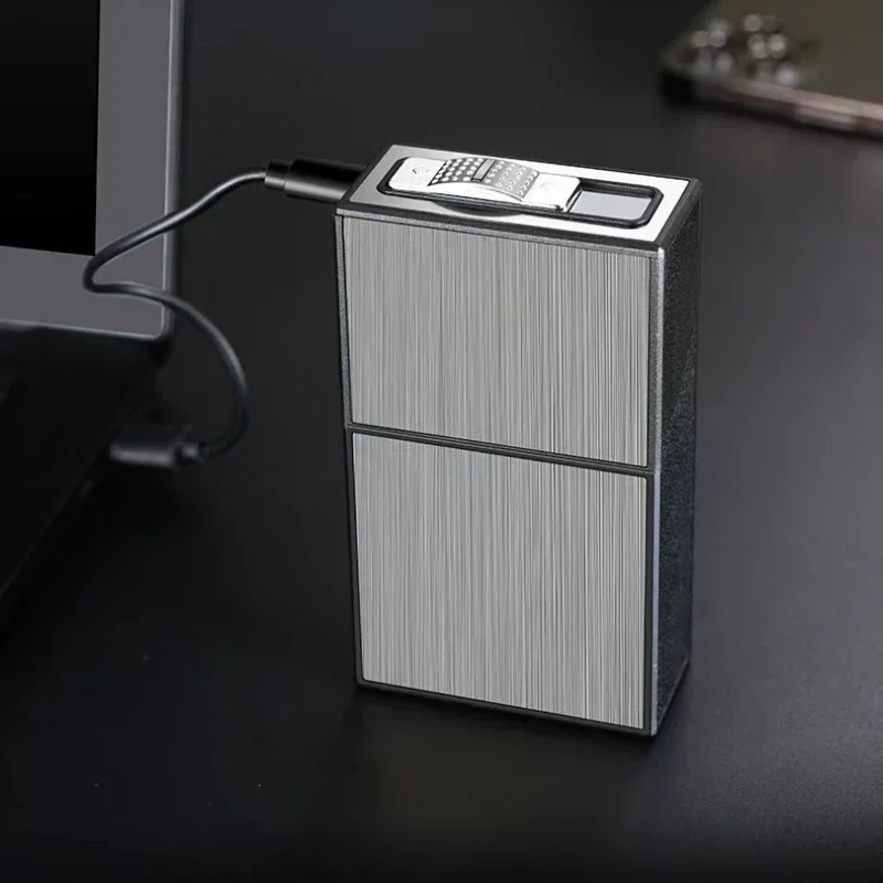 2024 New Rechargeable Arc Lighter Multifunctional Anti-fall Cigarette Case Tungsten Arc Lighter Smoke Accessories Moisture-proof