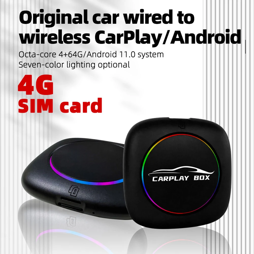 android 11 carplay ai box 4G Sim card wireless carplay adapter car play magic box android 4+64gb for  caprlay android auto