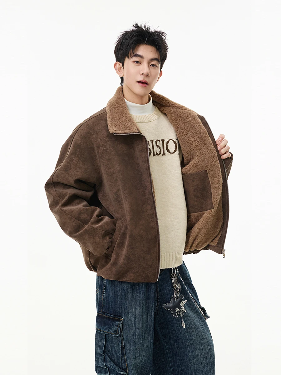 معطف من القطن من Thiened American Sle Rabbit Fur Jaet للرجال والنساء ملابس خارجية شتوية دافئة للدراجات النارية مصنوعة من جلد البولي يوريثان