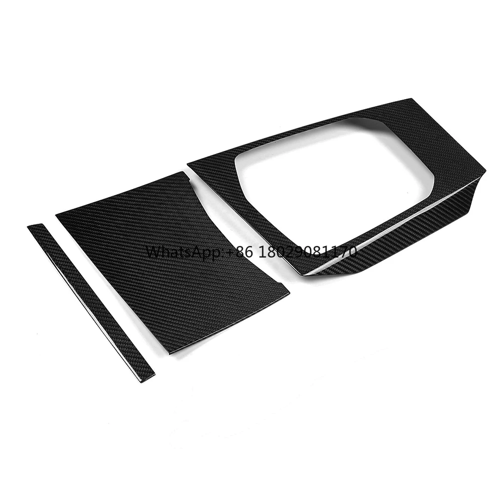 Kits de embellecedor Interior de coche para BMW Serie 3, G20, G80, M3, G82, M4, LHD, consola central de fibra de carbono Real, cubierta de Panel de cambio de marchas