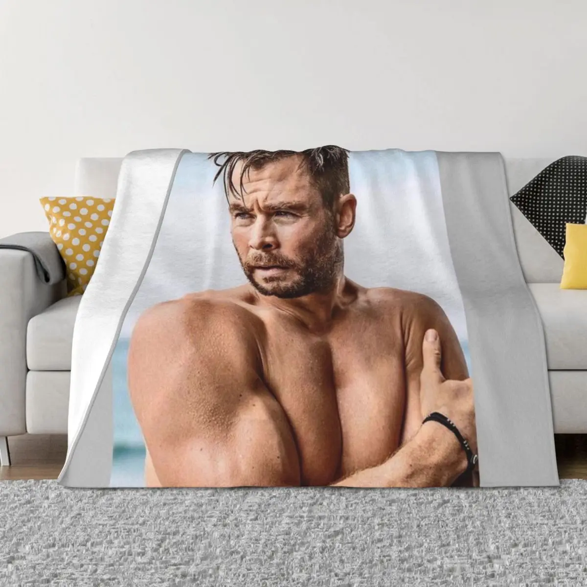 كريس هيمسوورث رمي بطانية ديكور أنيمي التخييم فروي البطانيات #2