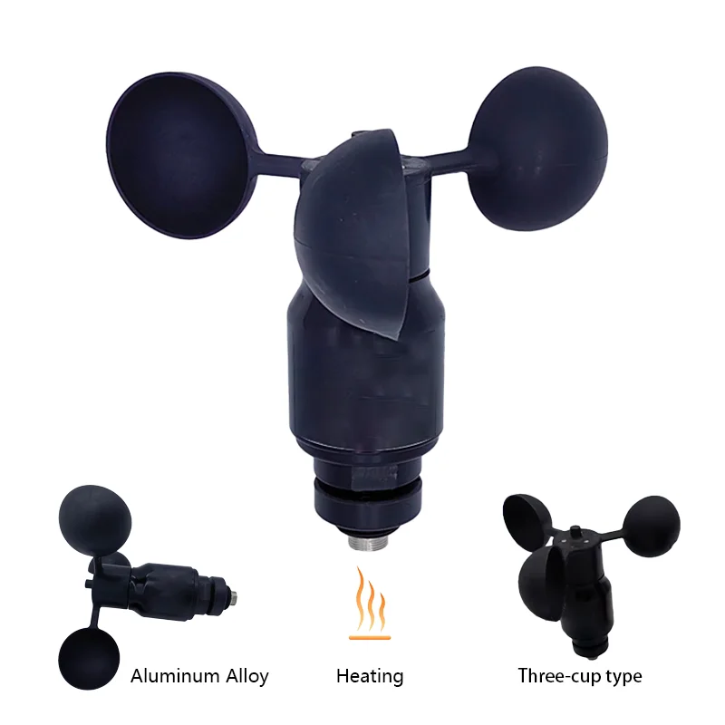 Automatic heating digital anemometer Anemometer Aluminum alloy material 0~ 40 m/s range 3 wind cup sensor