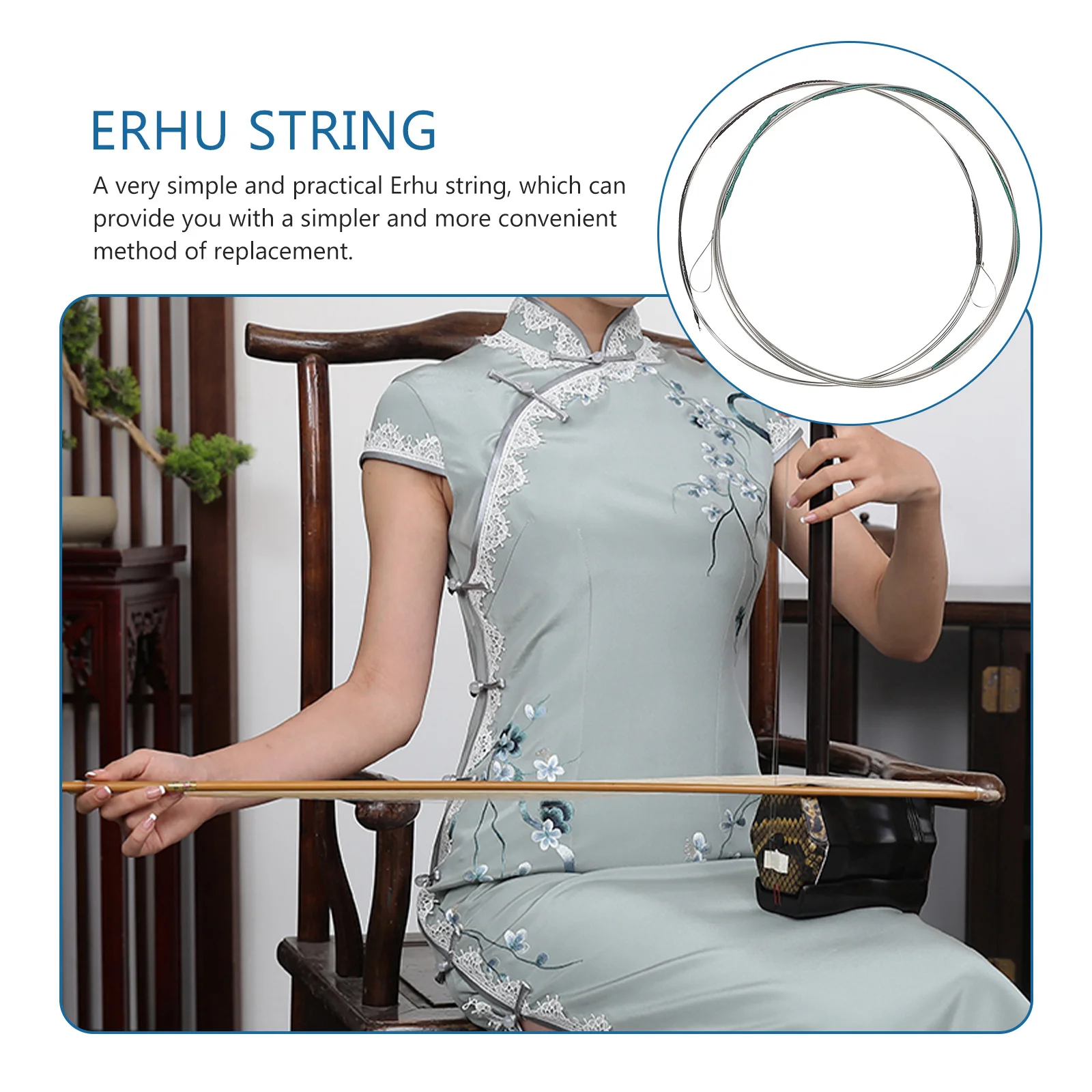 

3 пары сменных струн Erhu из стальной проволоки, прочный чистый звук, мощный резонанс, аксессуары для музыкальных инструментов