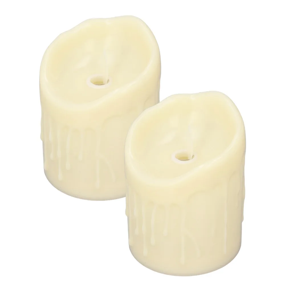 

2 Pack Flameless Candle Lamps Simulation Wax Dripping Warm Light LED Candle Lights Battery Operated Candle Lights
