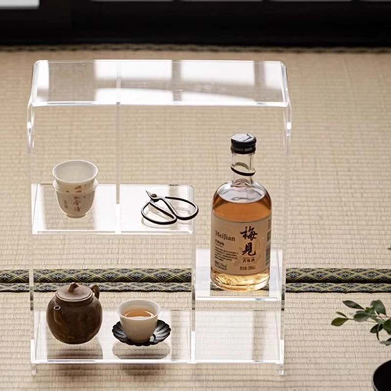 

Furniture for small-sized apartmenLight luxury acrylic cup holder tea set display home Chinese art teapot storage teapot storage