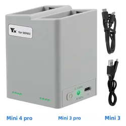 Charger Hub for DJI Mini 4 Pro Drone Battery Charging Butler Two-way Charging 2 Batteries Drone Accessories for DJI Mini 3 /3Pro