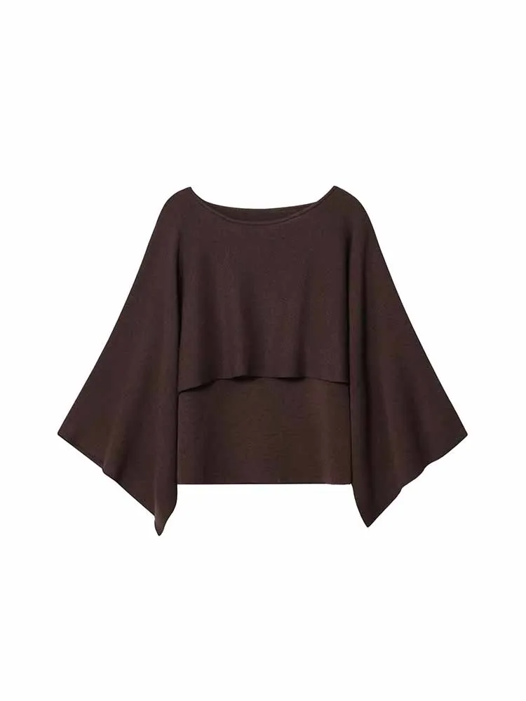 

European and American style autumn new fashion simple trend women's temperament simple loose layered knitted top