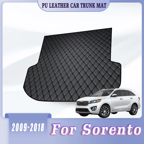Alfombras para maletero de coche, alfombrillas para Kia Sorento 2018 2017 2016 2015 2014 2013 2012 2011 2010 2009 (5 plazas), cubiertas de accesorios para automóviles