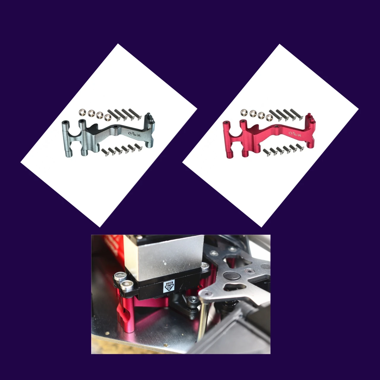 Support de servo en aluminium GPM pour LOSI 1/10 Baja Rey, Rock Rey LOS231008