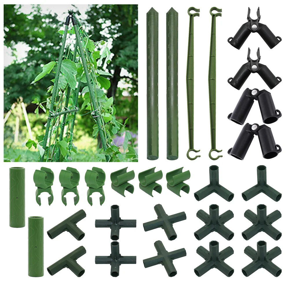 

Plant Stake Fixed Clip Rotatable Cramp A&B-Type Bracket 3&4&5-way Edging Corner Connector 16mm Extension Pipe Support Climbing