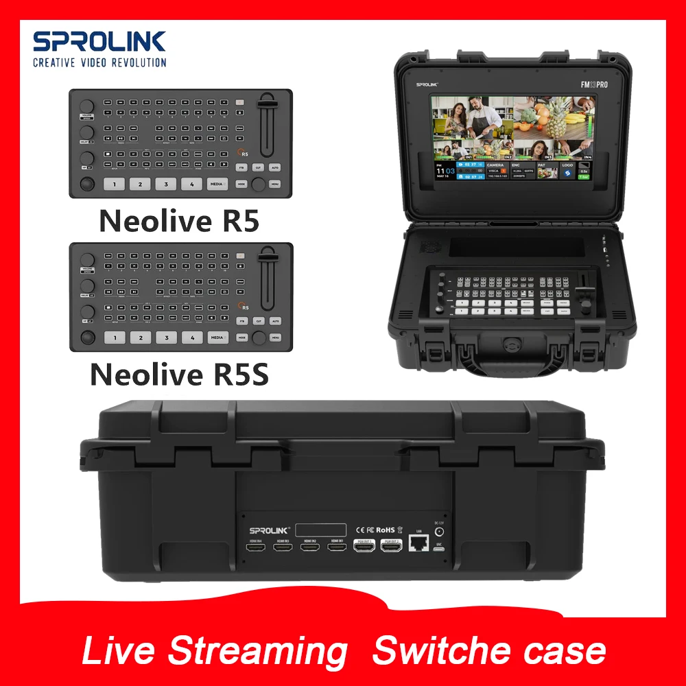 Sprolink Neolive R5/R5S Switcher FM13 PRO All-in-One Live Streaming  Switche Case Supports Type-C HDMI-compatible