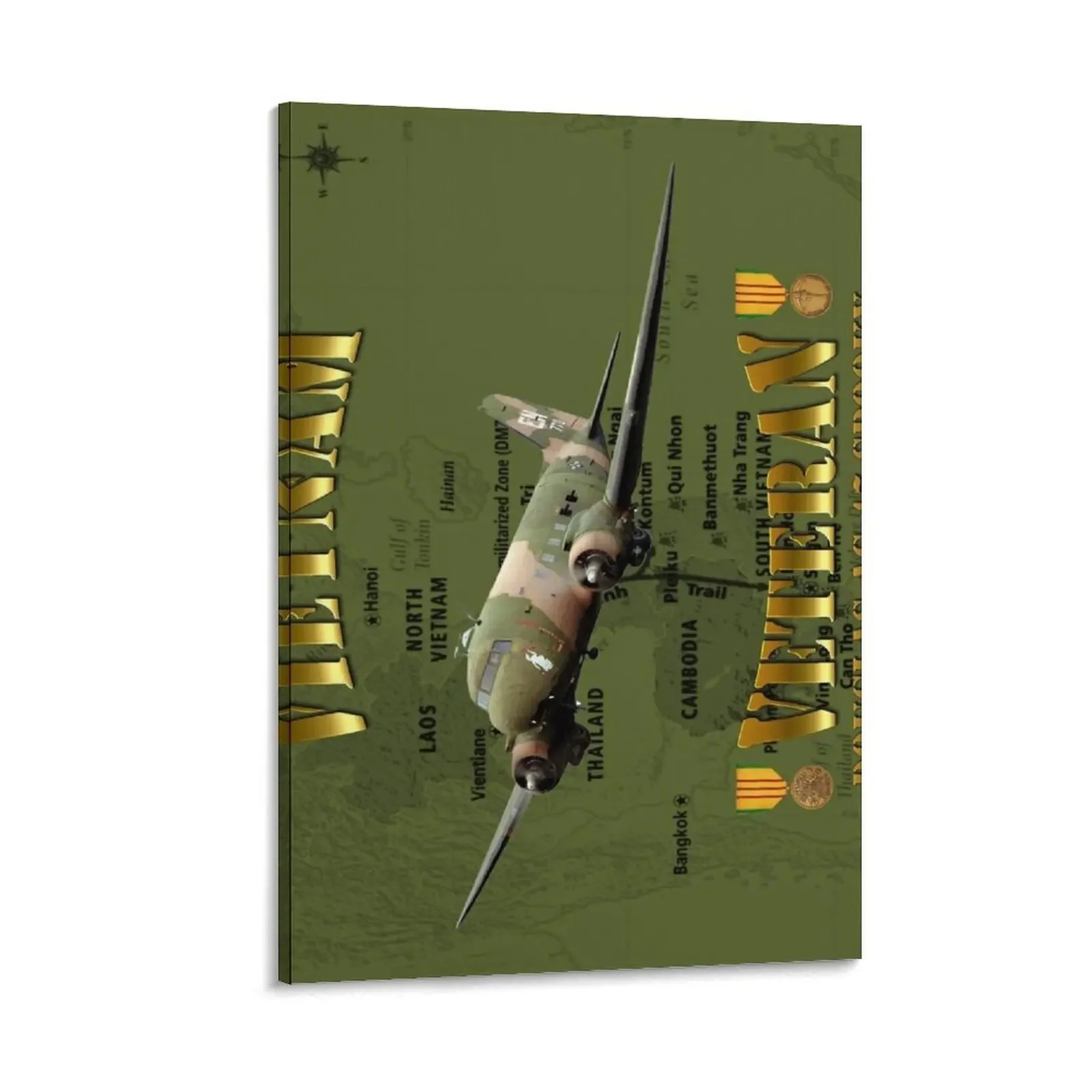 

AC-47 Gunship 'Spooky' Vietnam Veteran Canvas Painting aesthetic room decorations for the room poster mural