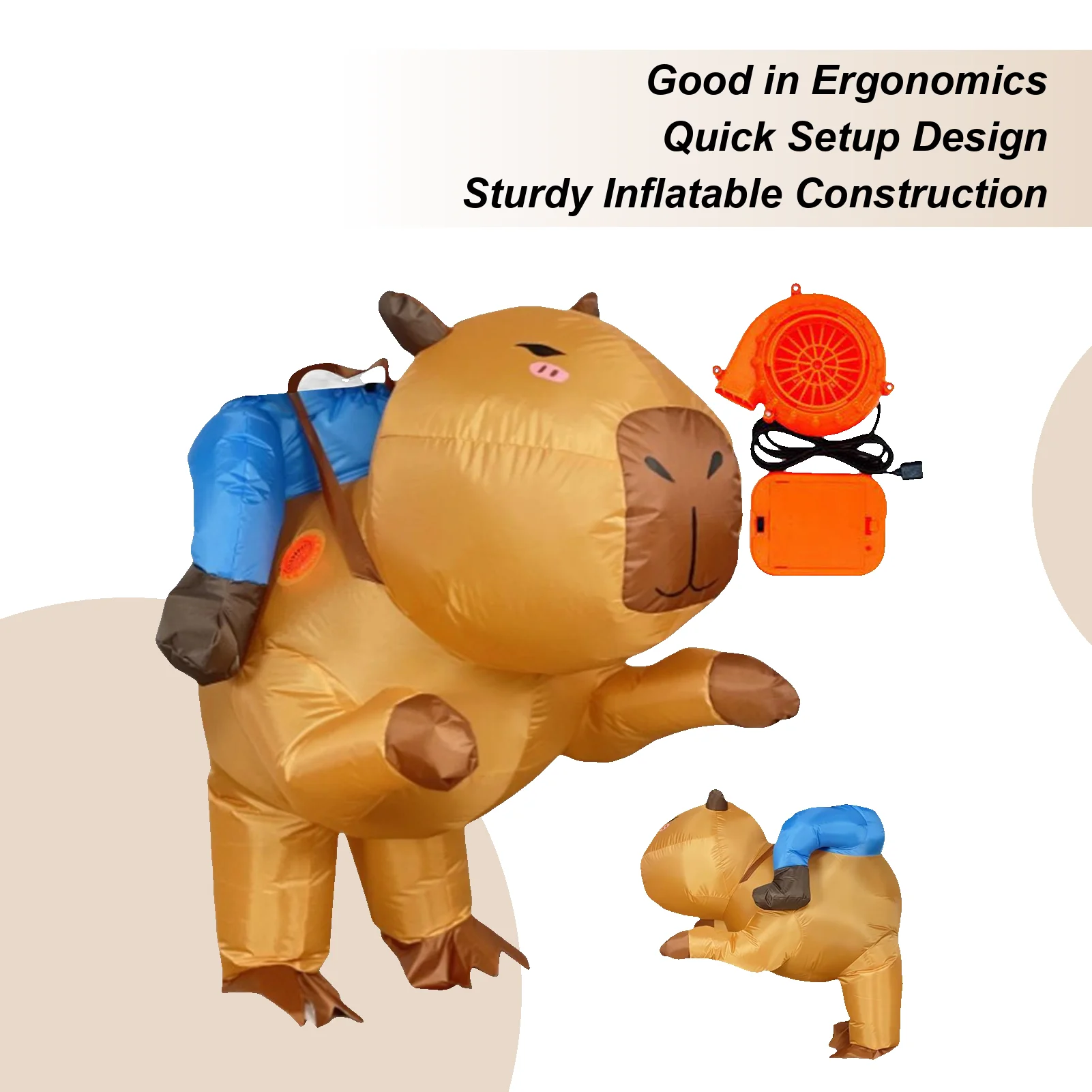 

Inflatable Costume Adult Halloween Inflatable Capybara Suit Ride On Fancy Suit Cosplay Accessories For Girls Men Women Boys