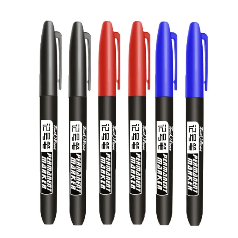 6 PCS Permanent Marker Pen Manga Drawing Markers Black Blue Red Waterproof Ink Sketch Pens Stationery Art School Supplies, image 19