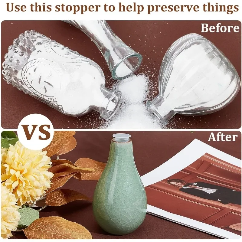 25PCS Salt and Pepper Shaker Stoppers Plastic Salt Shaker Plug Stopper 1/2 Inch Replacement Plug Bottle Caps Reusable Clear