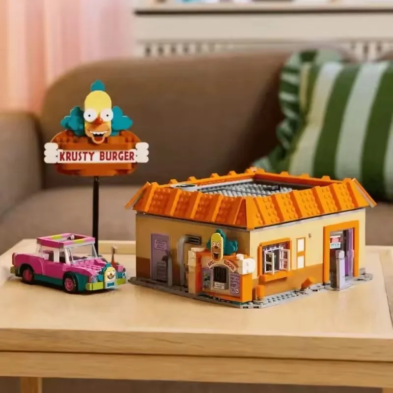 New MOC Hamburger Shop Street Scene Model 1635Pcs Home Ornament Building Blocks Gift for Boys and Girls