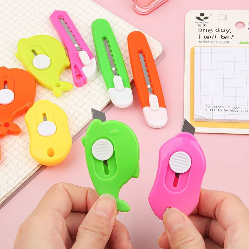 Cute Mini Utility Knife Portable Box Letter Opener Envelope Cutter for Craft Wrapping Box Paper Student Stationery kawaii