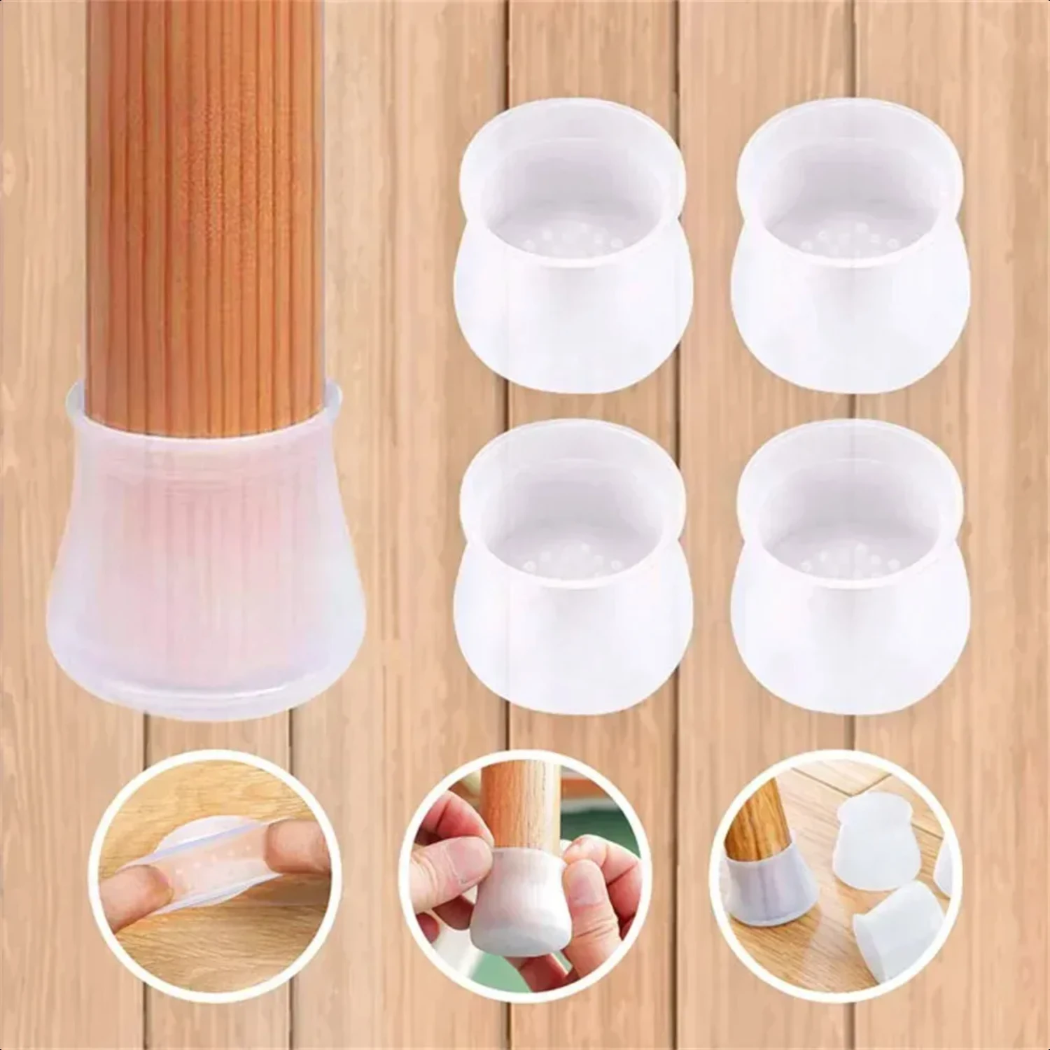 

16 Pcs of Non-Skid Pads Enhance Furniture Legs for Extra Security, Stability and Protection - Durable and Non-Slip Silicone Chai