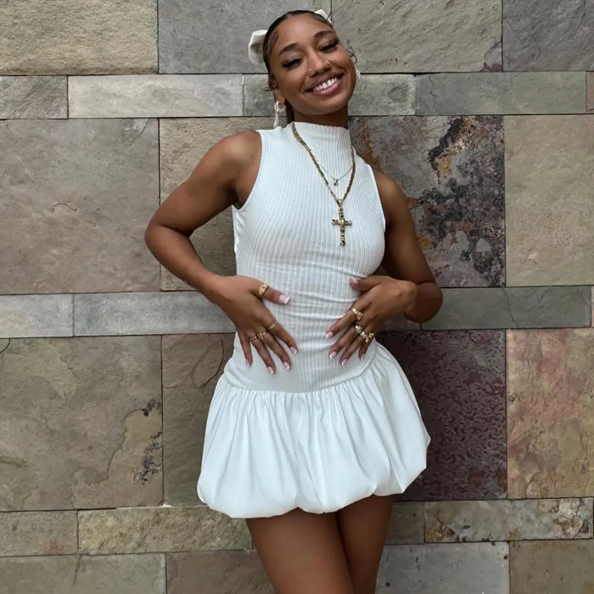 Vestidos das mulheres vestido outono mulher veludo smocking reunido plissado em camadas balançando artístico único chique elegante feminino moderno