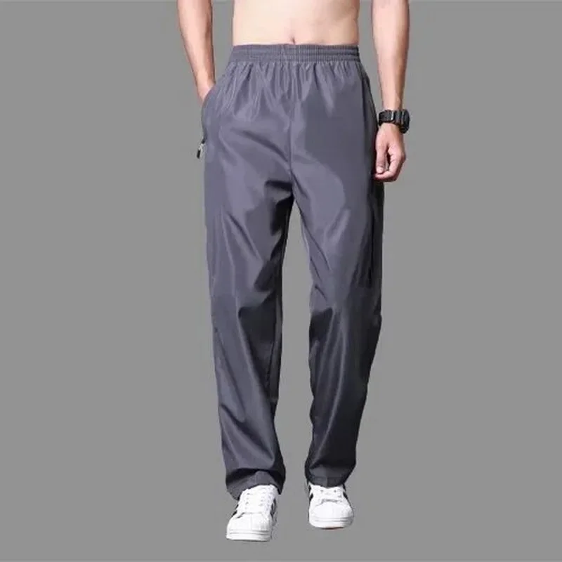 Summer Casual Pants Mens Oversized Sweatpants Gray Black Wide Resistant Breathable Track Pants Running Tracksuit Trousers 6XL