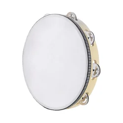 Tambourine for Adults 10 Inch Hand Held Drum Bell Birch Metal Jingles Percussion Gift Musical Educational Instrument